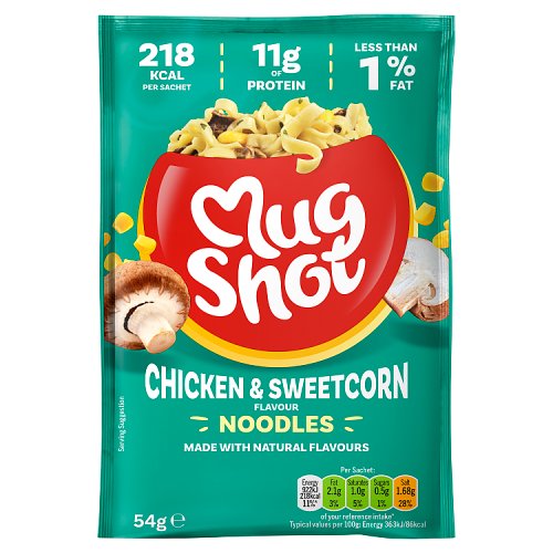Mugshot Chicken & Sweetcorn Noodles 55g pack shot