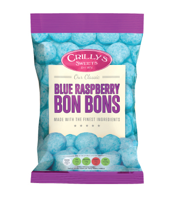Crillys Blue Raspberry Bon Bons 100g pack shot