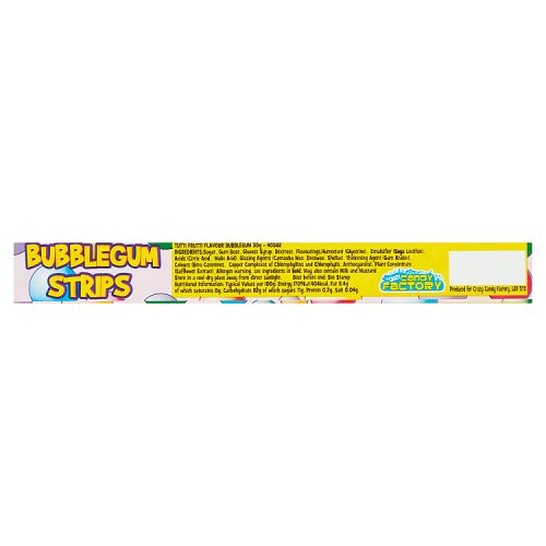 Crazy Candy Factory Bubblegum Strips 30g pack shot
