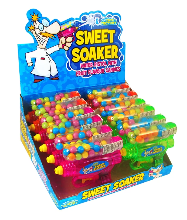 Crazy Candy Factory Sweet Soaker Toy & Candy 18g pack shot