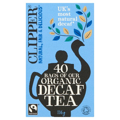 Clipper Fairtrade Organic Decaf 40 Tea Bags 116g pack shot