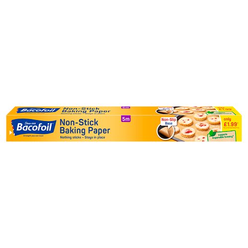 Bacofoil Non Stick Non Slip Baking Paper 38cm x 5mtr PM £1.99 pack shot