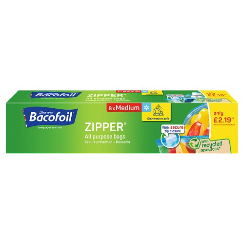 Bacofoil Zipper Bag PM £2.19 3Ltr pack shot