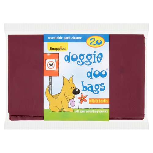 Snappies Doggie Doo Bags With Tie Handles 20s pack shot