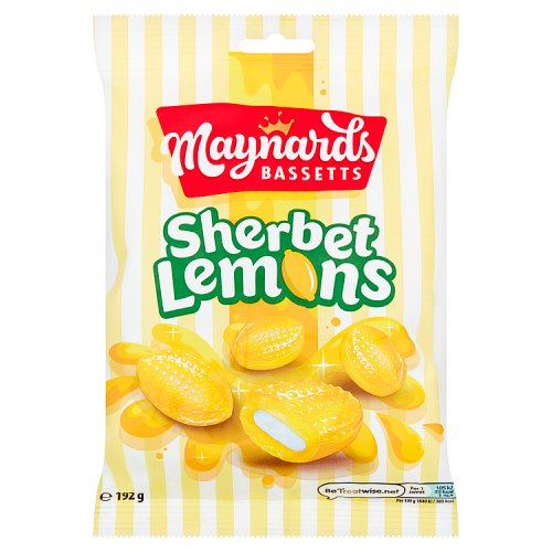 Maynards Bassetts Sherbet Lemons Bag 192g pack shot
