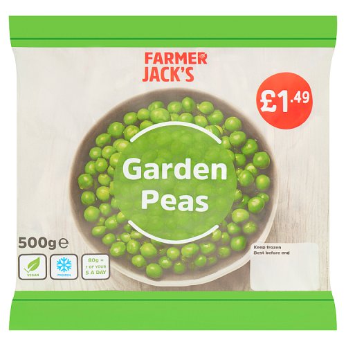 Farmer Jacks Garden Peas PM £1.49 500g pack shot