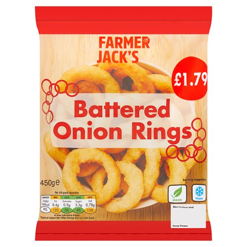Farmer Jacks Battered Onion Rings PM £1.79 450g pack shot