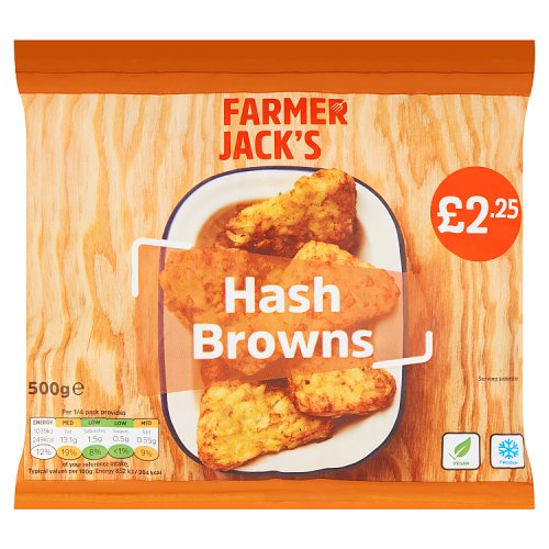 Farmer Jacks Hash Browns PM £2.25 500g pack shot