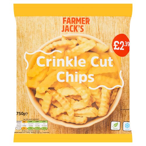 Farmer Jacks Crinkle Cut Chips PM £2.39 750g pack shot