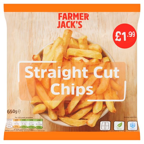 Farmer Jacks Straight Cut Chips PM £1.99 650g pack shot