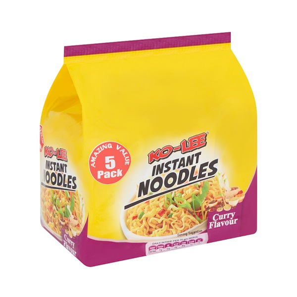 KO LEE Noodles Curry 5pk (5 x 70g) 350g pack shot