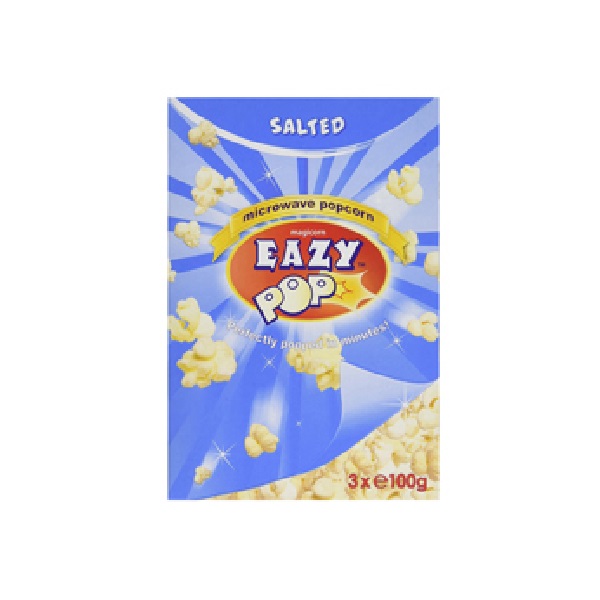 Eazy Pop Microwave Popcorn Salted 3pk (3 x 85g) 255g pack shot