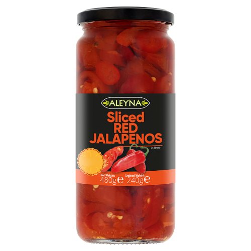 Aleyna Sliced Red Jalapenos 480g PM £1.49 pack shot