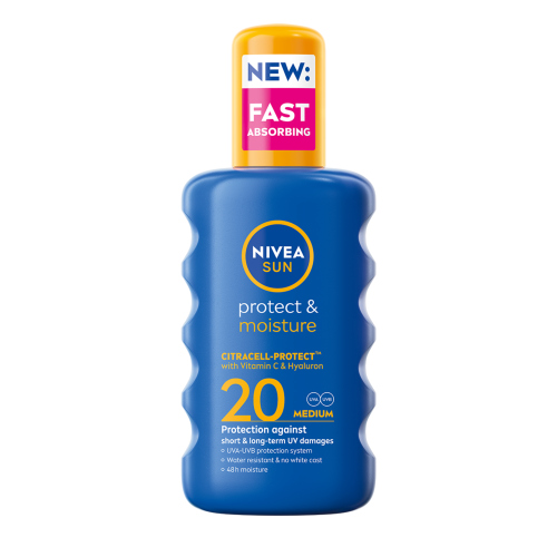 Nivea Sun Protect & Moist Spray F20 200ml pack shot
