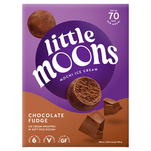Little Moons Chocolate Fudge Mochi Ice Cream 6pk pack shot