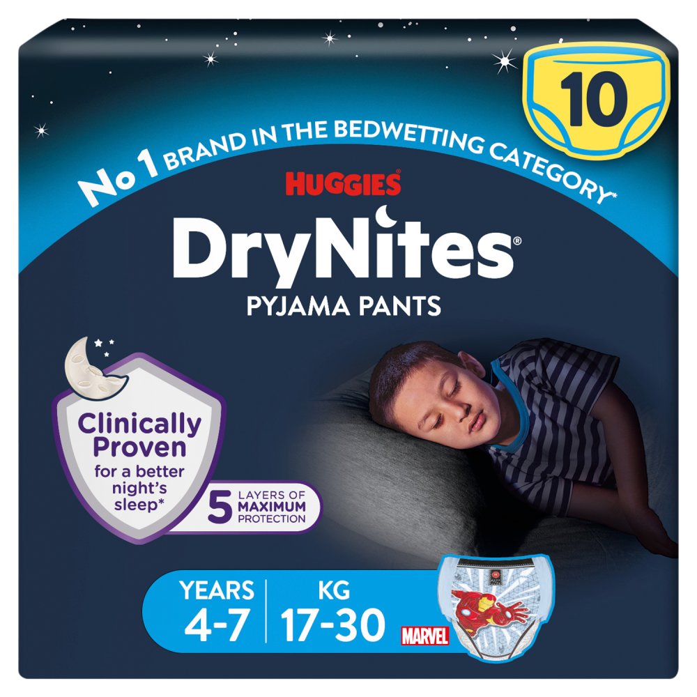Huggies Drynites Boy (4 - 7 Years) 10s pack shot