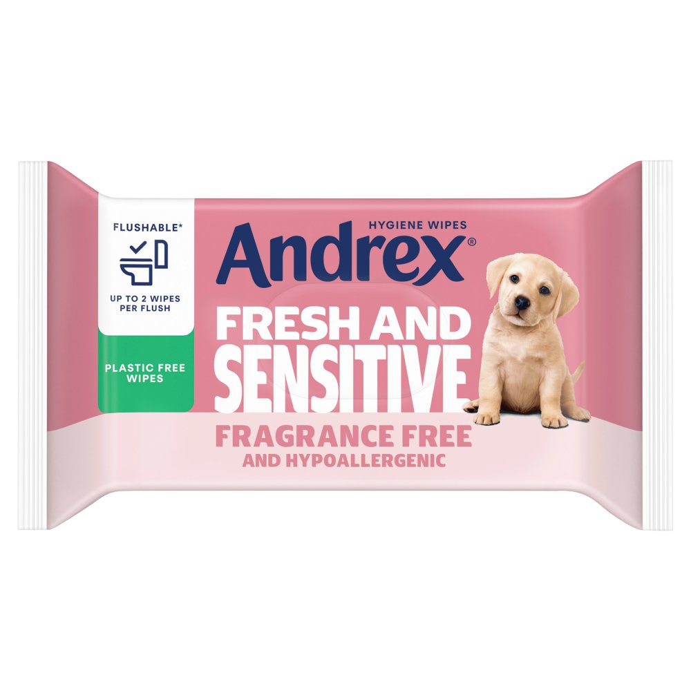 Andrex Hygiene Wipes Fresh & Sensitive 30 Sheets pack shot