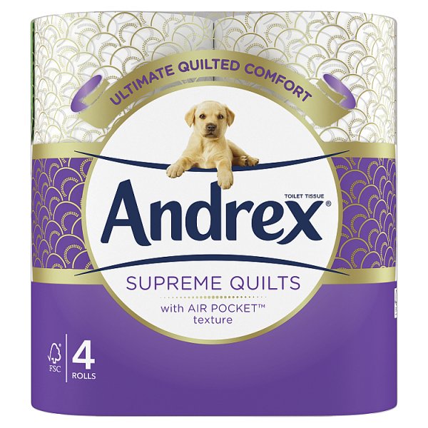 Andrex Toilet Tissue Ultimate Quilt 4s (4 x 155 Sheets) pack shot
