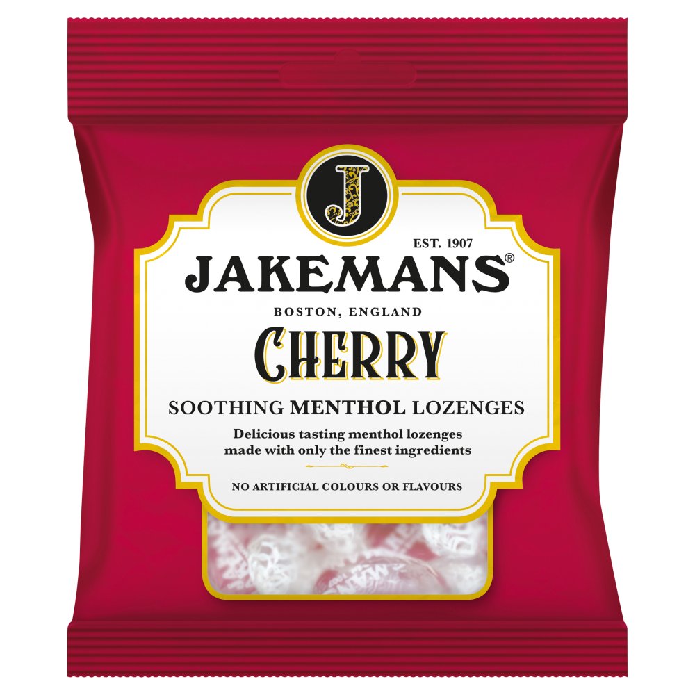Jakemans Cherry Menthol 73g pack shot