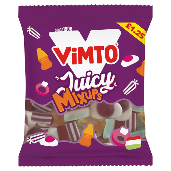 Vimto Juicy Mix Ups Bag P £1.25 130g pack shot