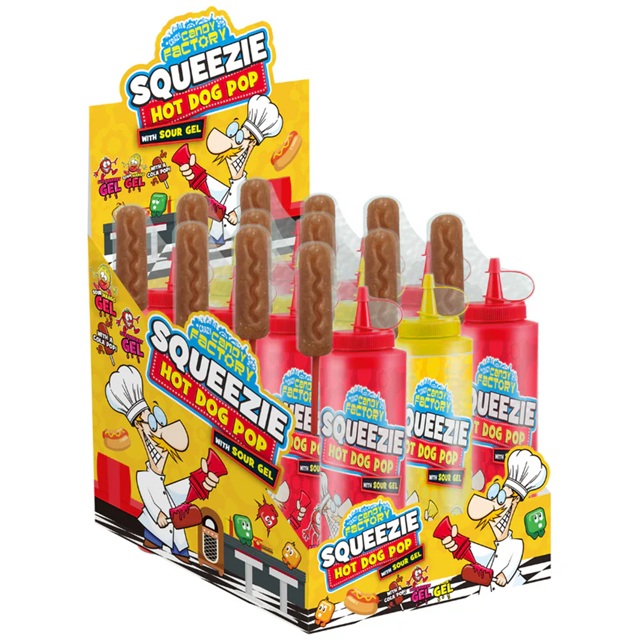 Crazy Candy Factory Squeezie Hot Dog Pop 80g pack shot