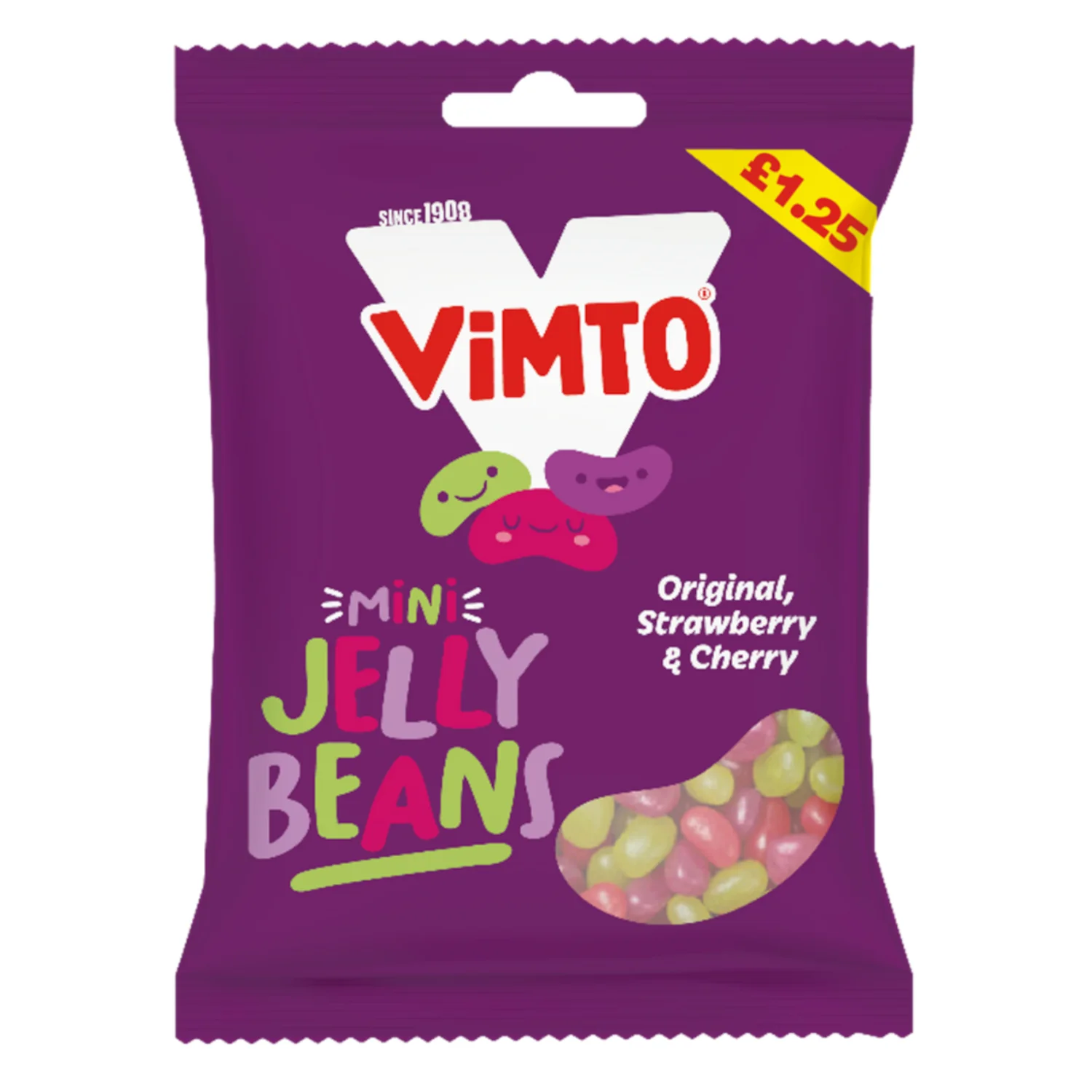 Vimto Jelly Beans PM £1.25 110g pack shot