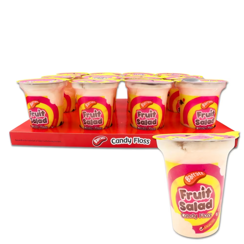 Barratt Fruit Salad Candy Floss Cups 20g pack shot
