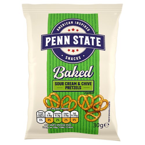 Penn State Sour Cream & Chive Pretzels 30g pack shot