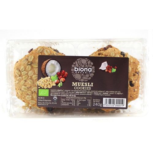 Biona Organic Muesli Cookies 240g pack shot