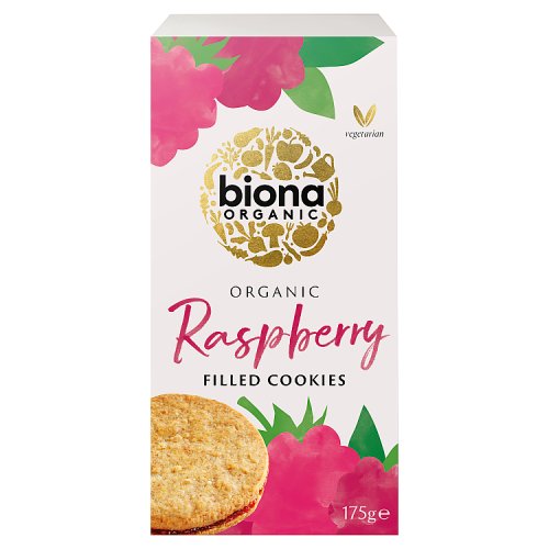 Biona Organic Raspberry Filled Cookies 175g pack shot