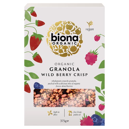 Biona Organic Wild Berry Crisp Granola 375g pack shot