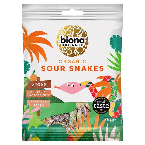 Biona Organic Sour Snakes 75g pack shot