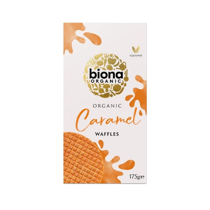 Biona Organic Caramel Waffles 175g pack shot