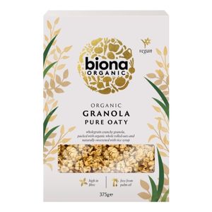 Biona Oaty Clusters Low Sugar Granola 375g pack shot