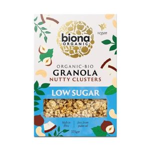 Biona Organic Granola Nutty Clusters Low Sugar 375g pack shot