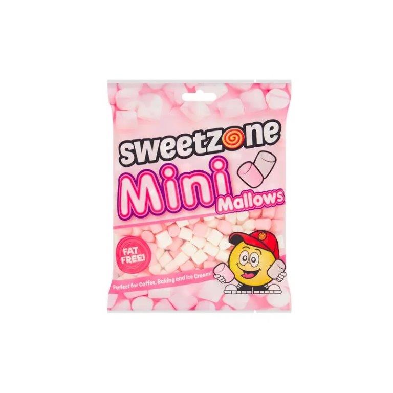 Sweetzone Mini Mallows Pink & White Bag 140g pack shot