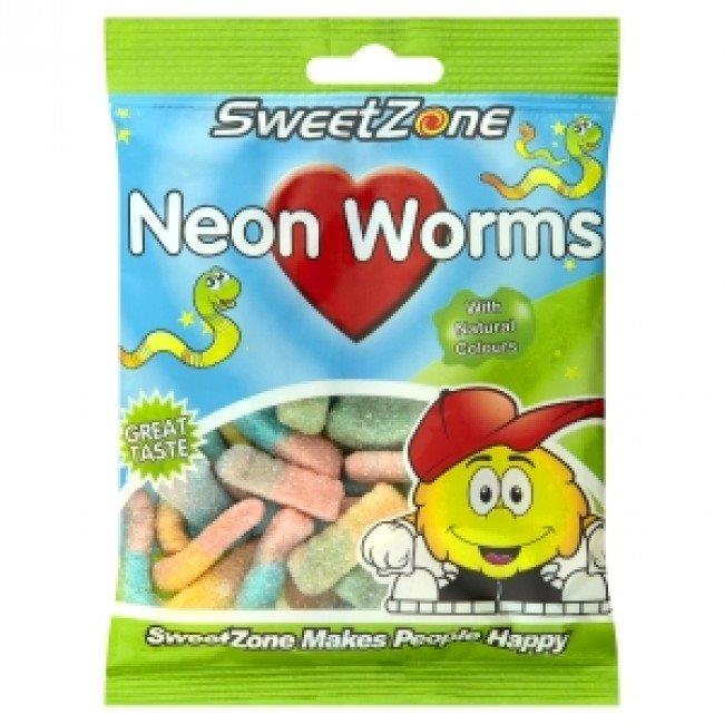 Sweetzone Neon Worms Bag 90g pack shot