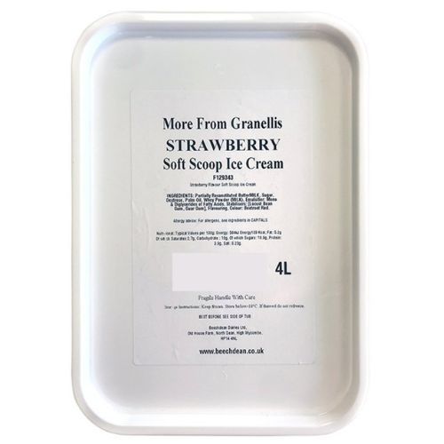Granellis Strawberry Soft Scoop 4Ltr pack shot