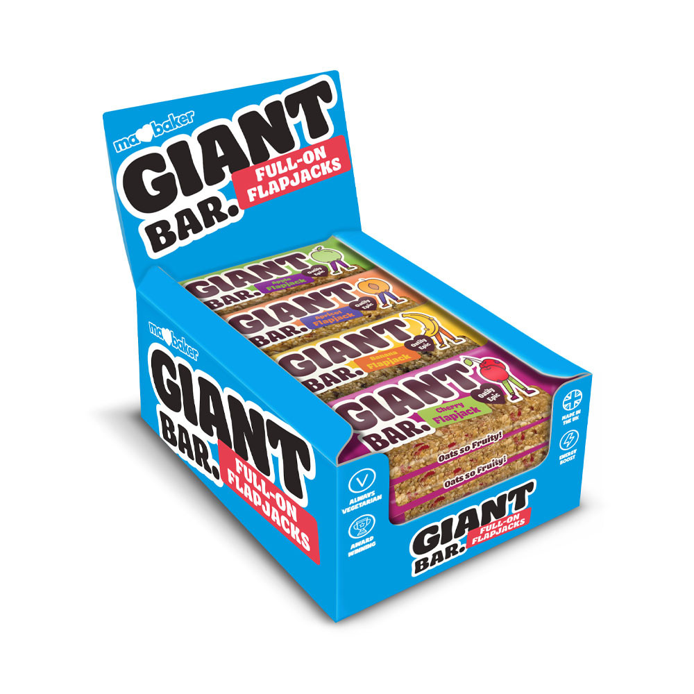 Ma Baker Giant Bar Full-On Flapjacks Fuit Flavour Bars 90g pack shot