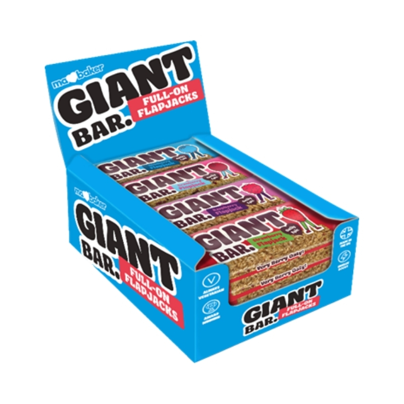 Ma Baker Giant Bar Full-On Flapjacks Mixed Berries Bars 90g pack shot