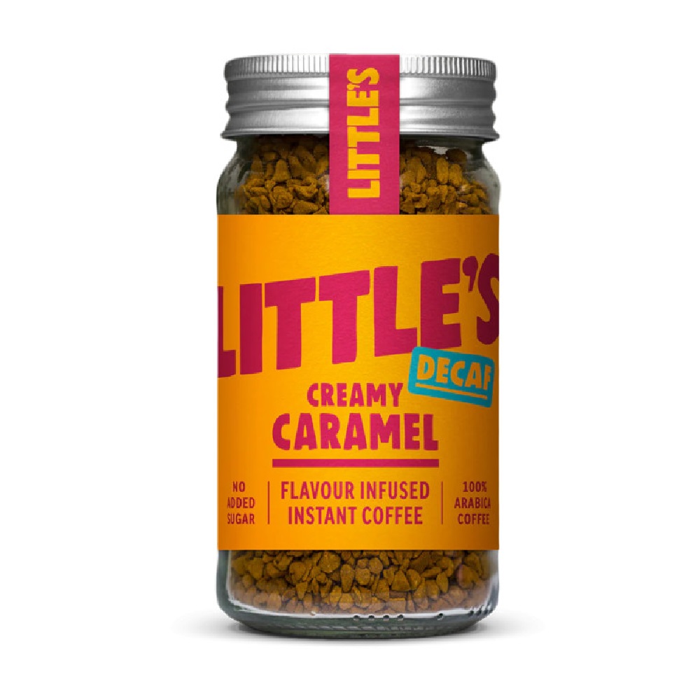Littles Decaf Instant Coffee Creamy Caramel 50g pack shot