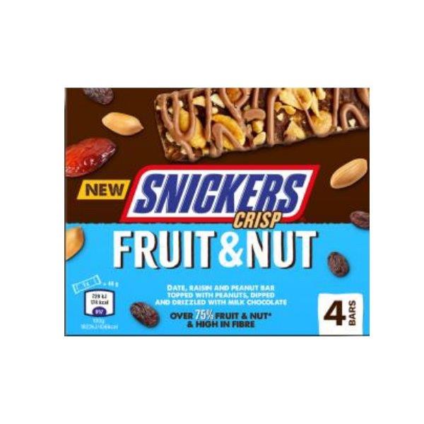 Mars Triple Treat Snickers Fruit Nut & Choc 4pk (4 x 32g) pack shot