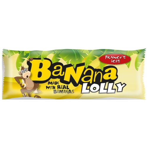 Francos Ices Banana Lolly 70ml pack shot
