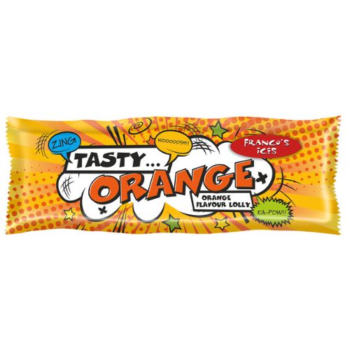 Francos Ices Tasty Orange Lolly 70ml pack shot