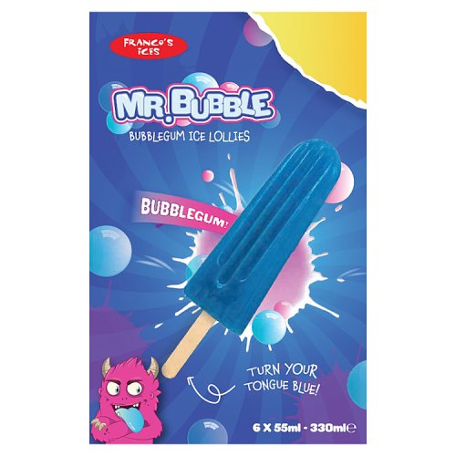 Francos Ices Mr Bubble Lollies PM £2 6pk pack shot
