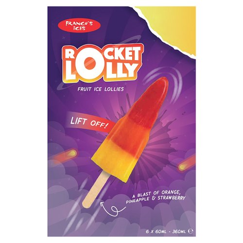 Francos Ices Rocket Lollies PM £2 6pk pack shot