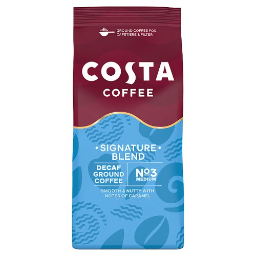 Costa Ground Coffee Decaf Roast & Signature Blend 200g pack shot