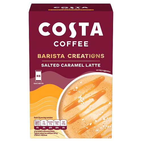 Costa Coffee Sachets Salted Caramel Latte 6s (6 x 17g) pack shot