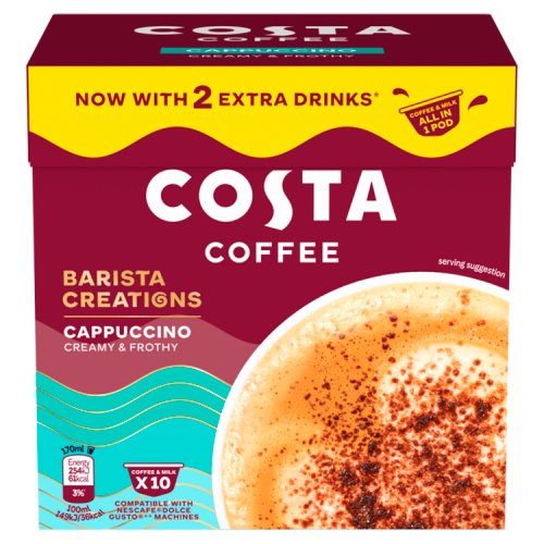 Costa Coffee Dolce Gusto Cappuccino Pods 10s 130g pack shot