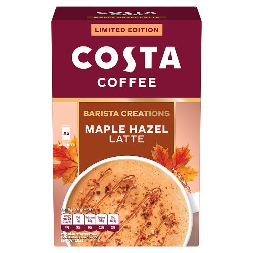 Costa Coffee Sachets Maple Hazel Latte 5s (5 x 17g) pack shot